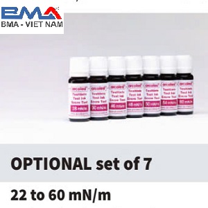 Bộ 7 chai mực thử đo sức căng bề mặt Arcotest Pink từ 22-60 dyne